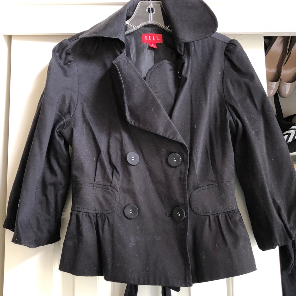 Black jacket with tie work once